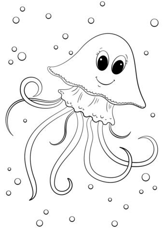 340x480 Cartoon Jellyfish Drawings Cartoon Octopus Drawing