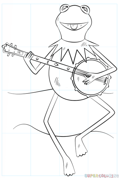 387x575 How To Draw Kermit The Frog Step By Step Drawing Tutorials