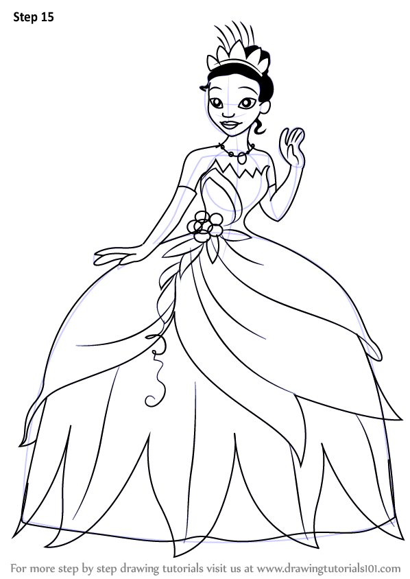 598x844 Learn How To Draw Tiana From The Princess And The Frog (The