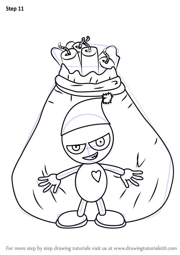 600x846 Learn How To Draw A Cartoon Gangster (Cartoons For Kids) Step By