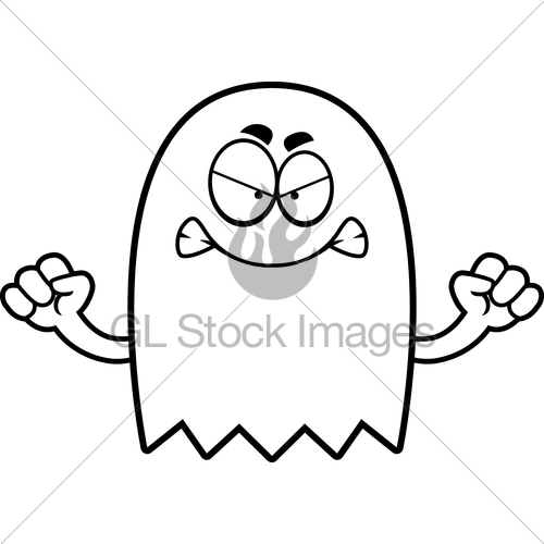 500x500 Angry Cartoon Ghost Gl Stock Images