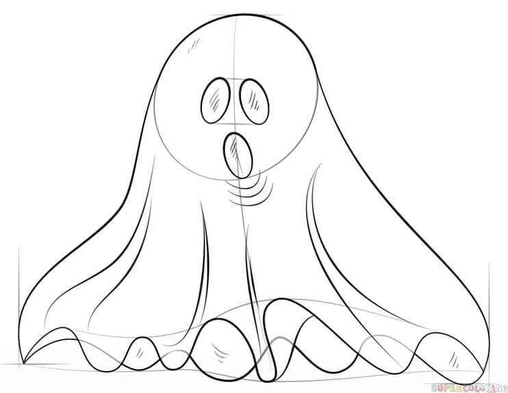 742x575 How To Draw A Ghost Step By Step Drawing Tutorials