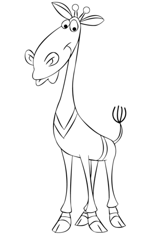 339x480 Cartoon Giraffe Wearing A Sweater Coloring Page Free Printable