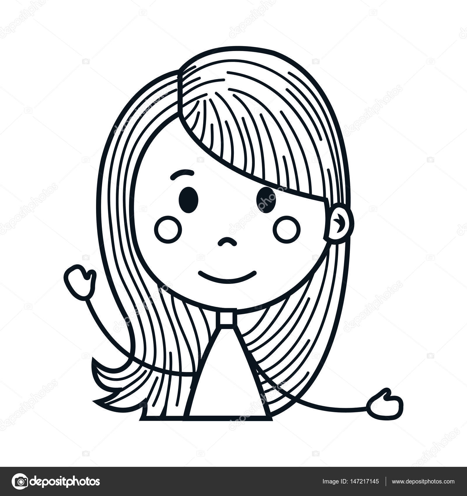 1600x1700 Cute Little Girl Drawing Character Stock Vector Yupiramos