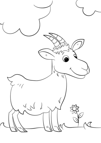 340x480 Cute Cartoon Goat Coloring Page Free Printable Coloring Pages