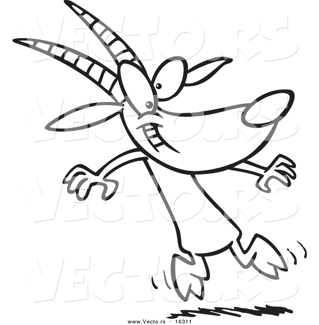 1024x1044 Vector Of A Cartoon Goat Dancing