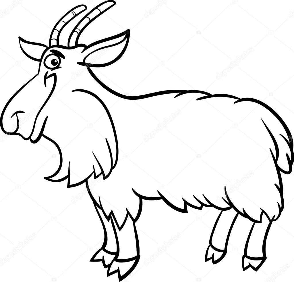 1024x981 Farm Goat Cartoon For Coloring Book Stock Vector Izakowski