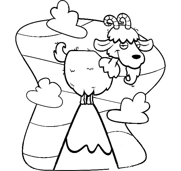 600x569 Cartoon Of Mountain Goat Coloring Pages Color Luna