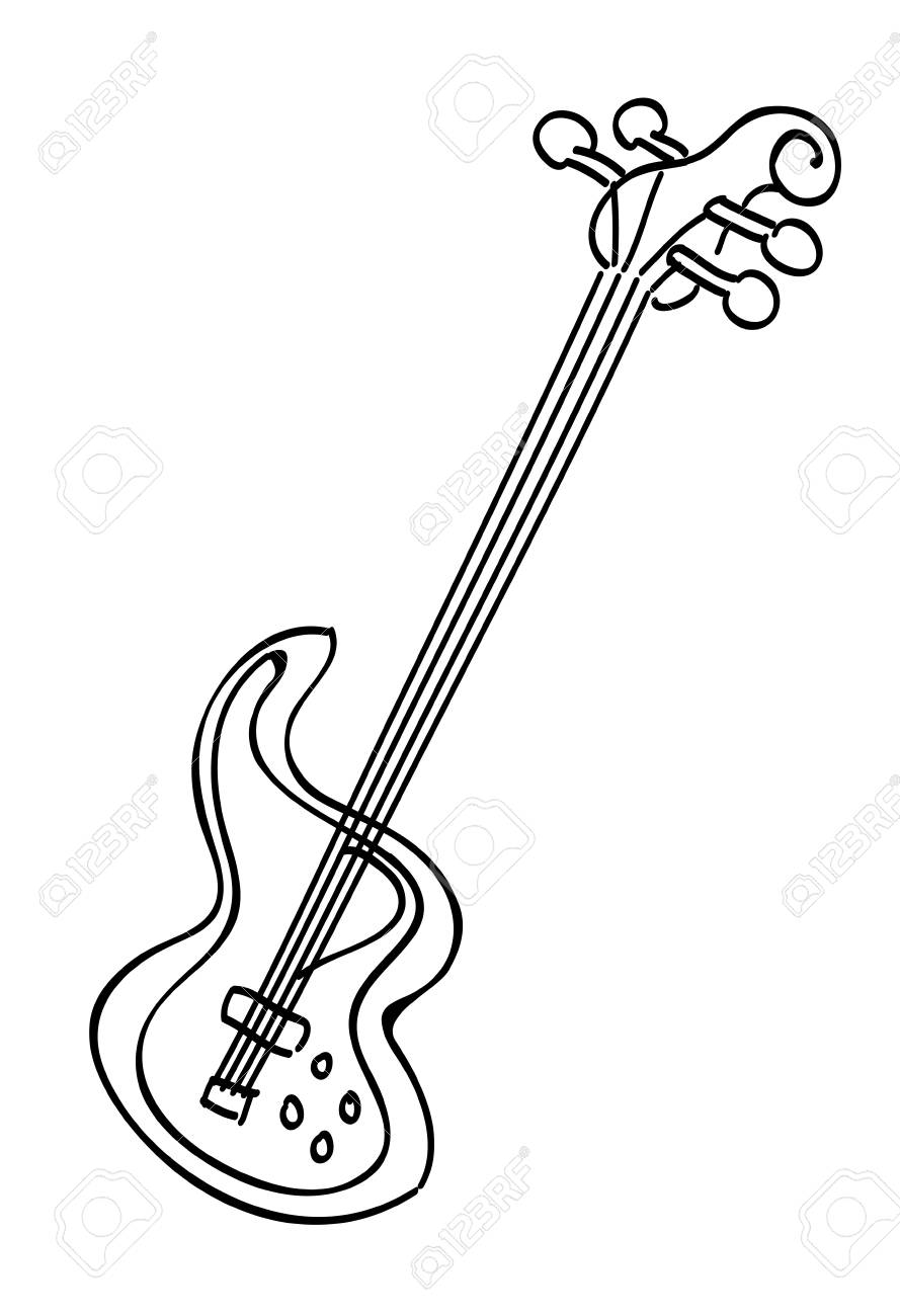 889x1300 Cartoon Image Of Electric Guitar Royalty Free Cliparts, Vectors