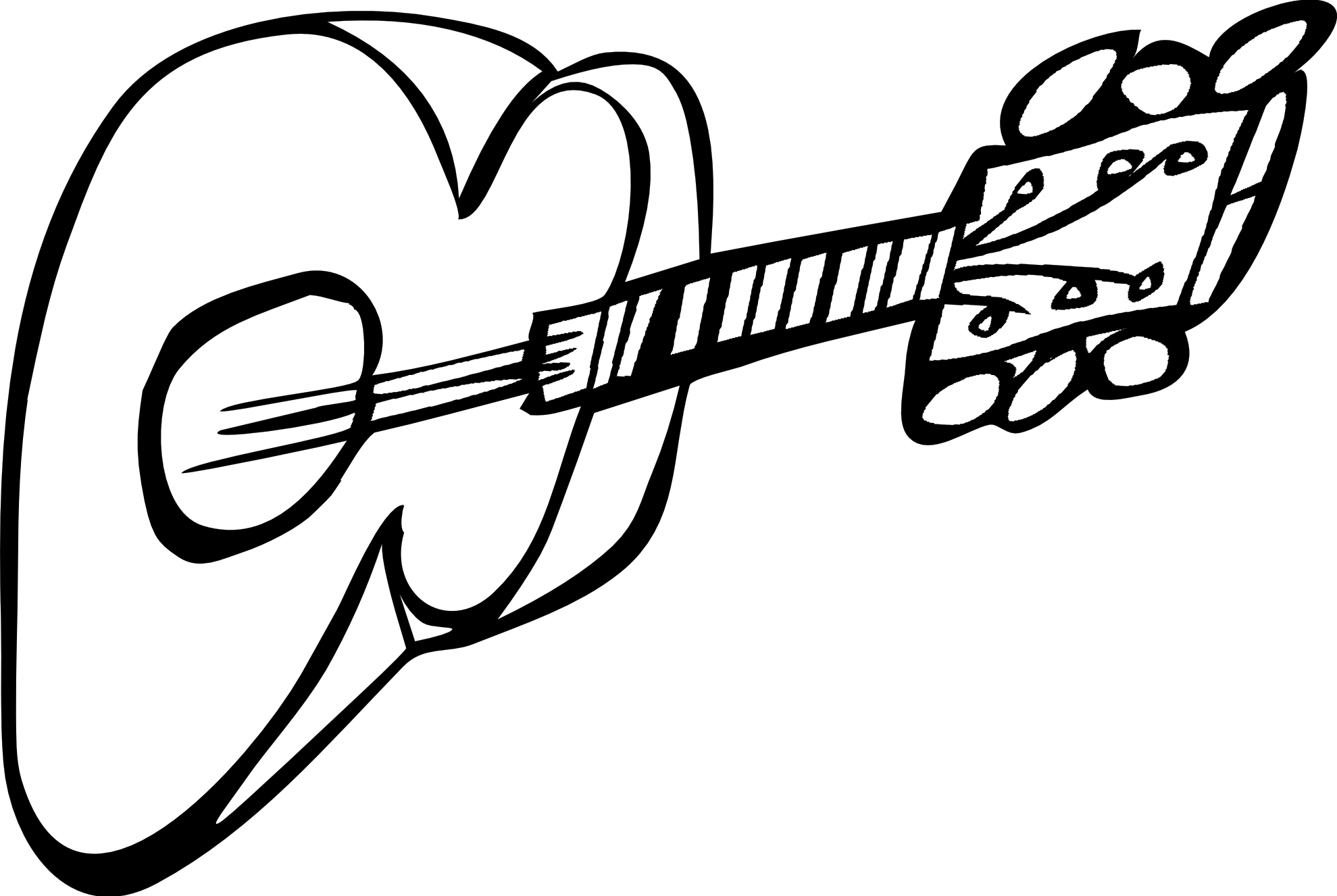 1979x1326 Drawn Guitar Black And White