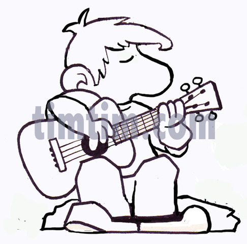 486x480 Free Drawing Of Guitar Boy Bw From The Category Music Amp Bands