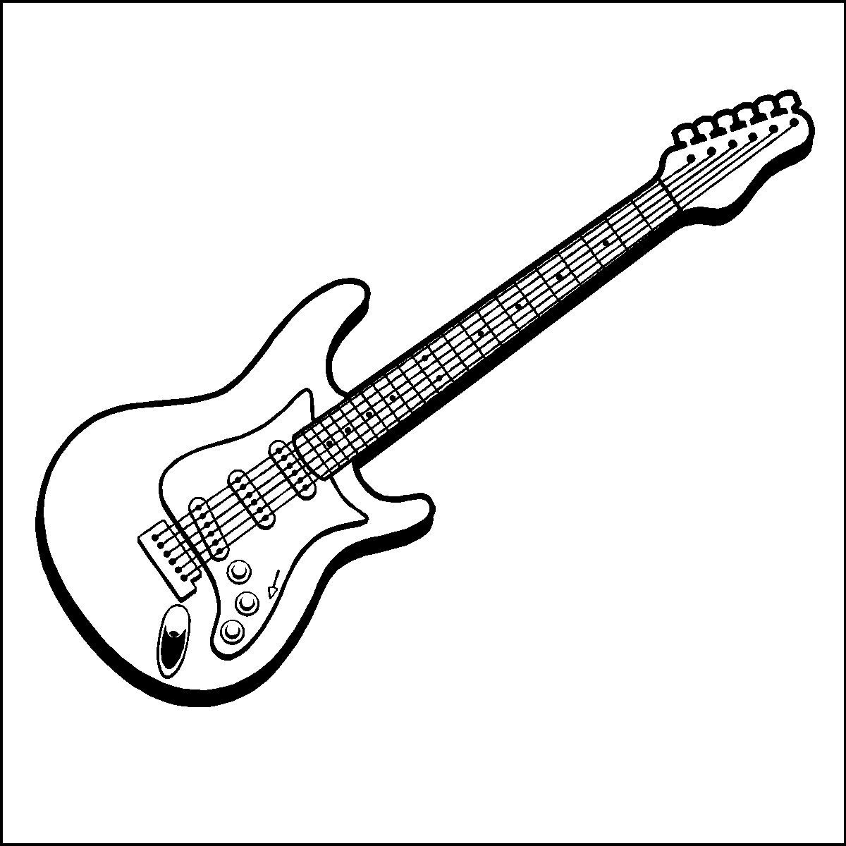 1200x1200 Good Electric Guitar Sketch With Coloring Acoustic And Pages Adult