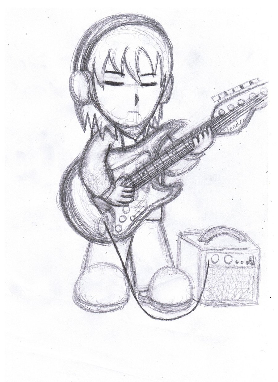 900x1238 Cartoon Guitar Guy By Nheckscar