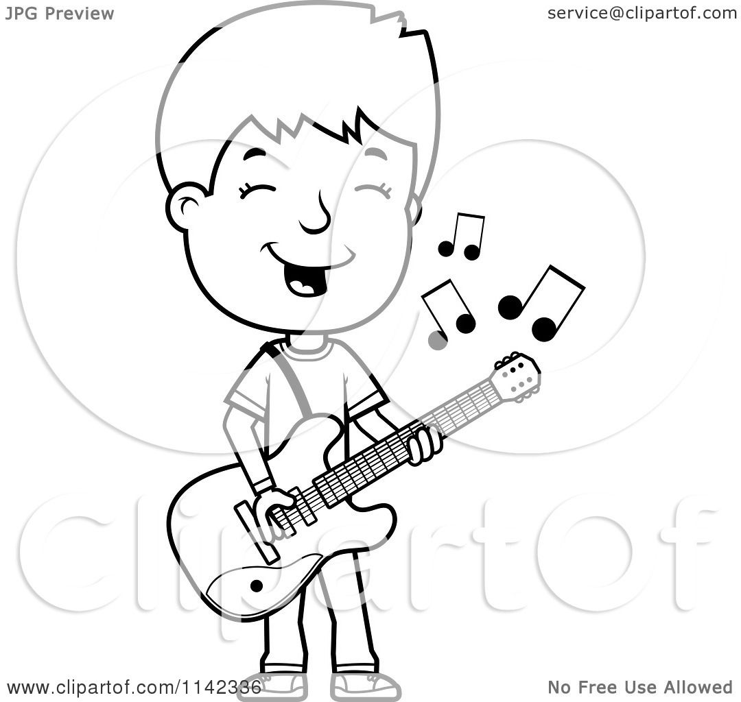 1080x1024 Cartoon Clipart Of A Black And White Adolescent Teenage Boy
