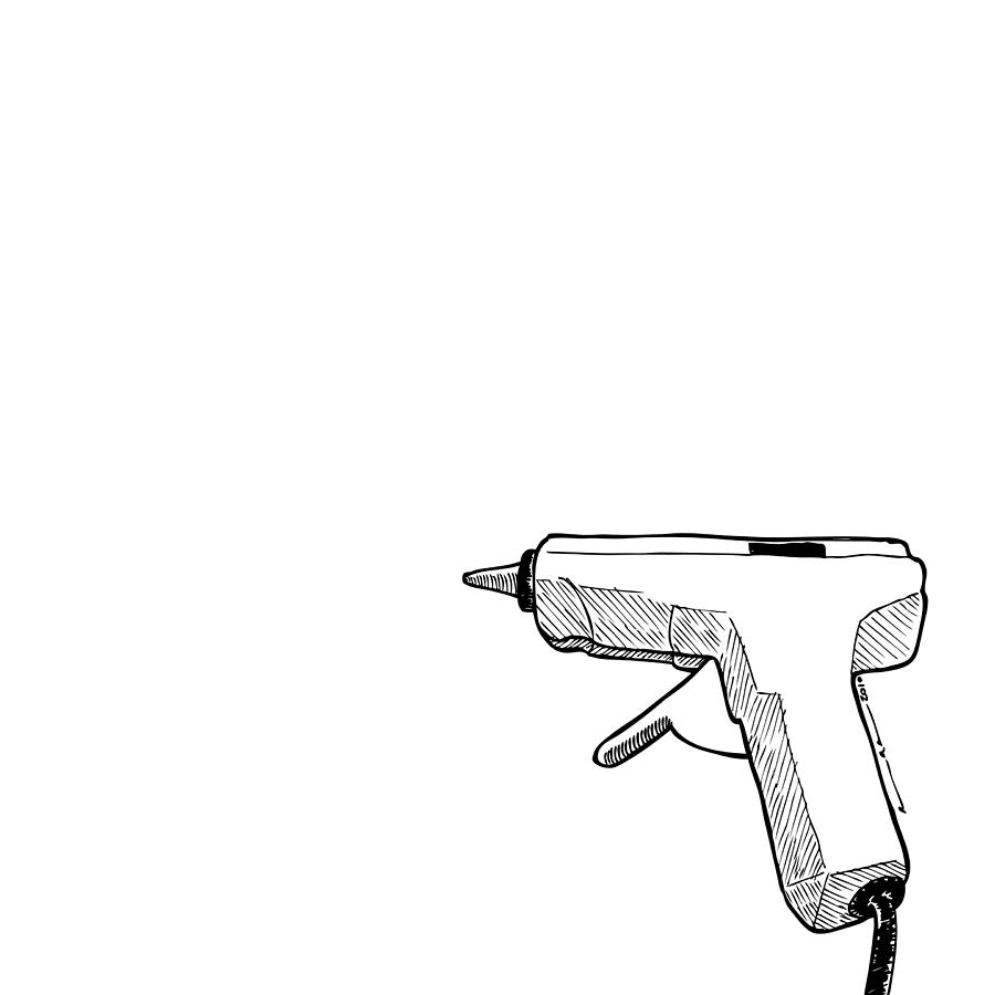 900x900 Glue Gun Drawing By Karl Addison