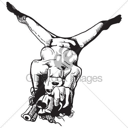 500x500 Lying Girl With The Gun Vector Drawing Gl Stock Images