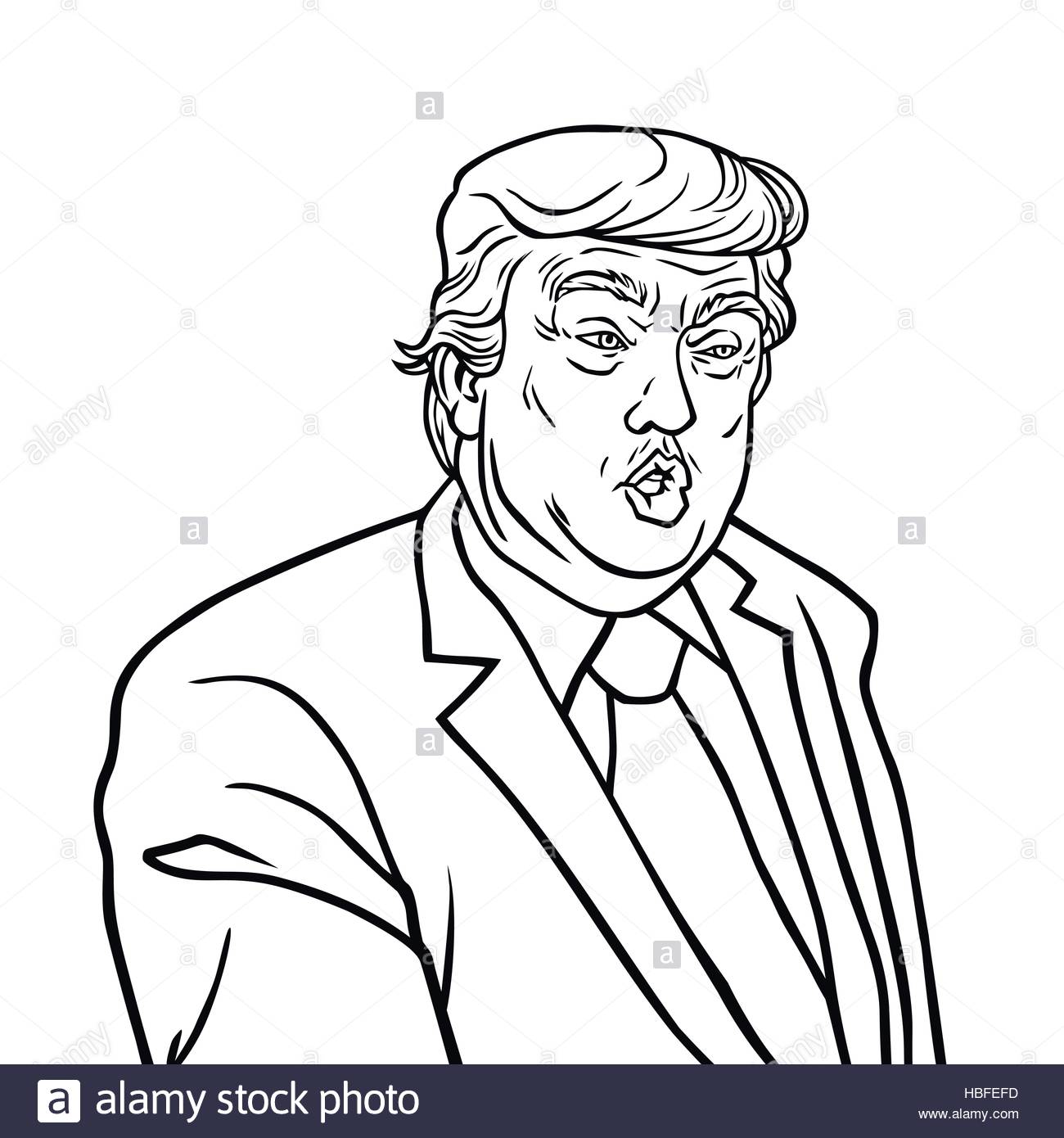 1300x1390 Donald Trump Drawing Portrait Vector Illustration Stock Vector Art