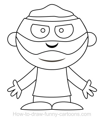 341x396 Drawing A Robber Cartoon
