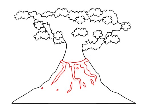 516x390 Drawing A Cartoon Volcano