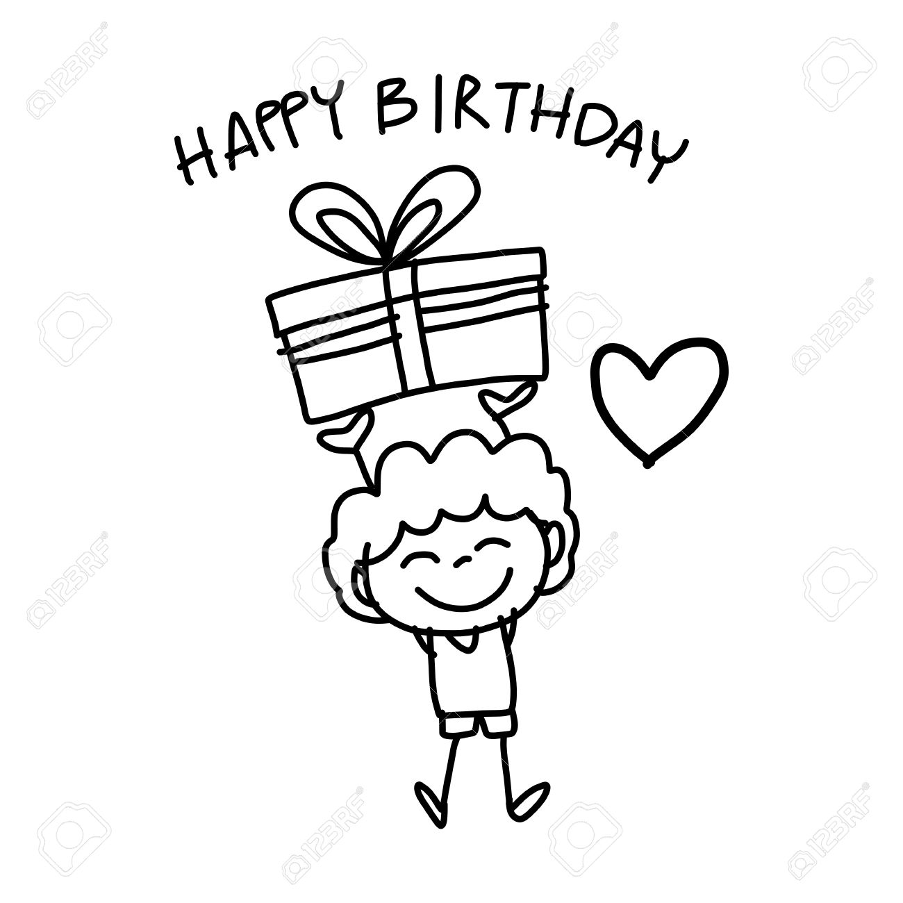 1300x1300 Hand Drawing Cartoon Happy Birthday Royalty Free Cliparts, Vectors
