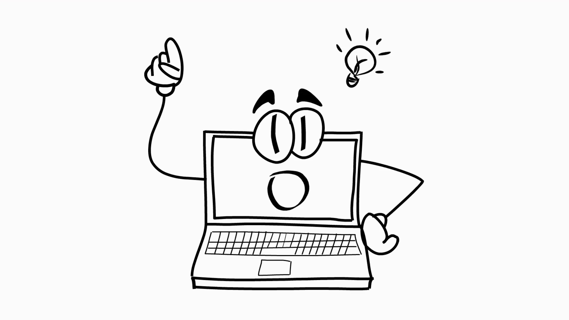 1920x1080 Laptop Smile Cartoon Illustration Hand Drawn Animation