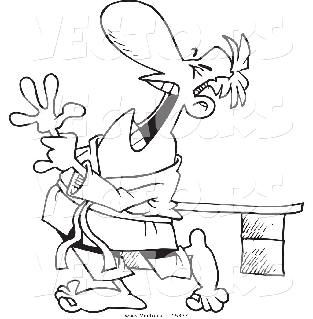 1024x1044 Vector Of A Cartoon Karate Man With A Hurt Hand