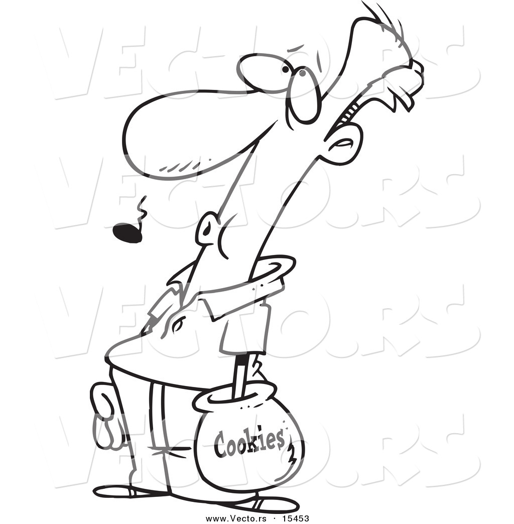 1024x1044 Vector Of A Cartoon Man Caught With His Hand In A Cookie Jar