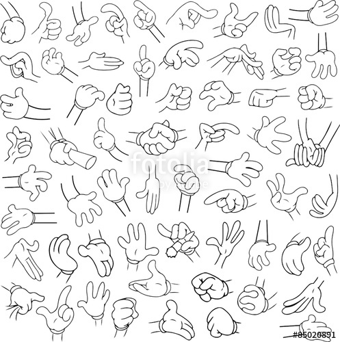497x500 Cartoon Hands Pack Lineart 2 Stock Image And Royalty Free Vector