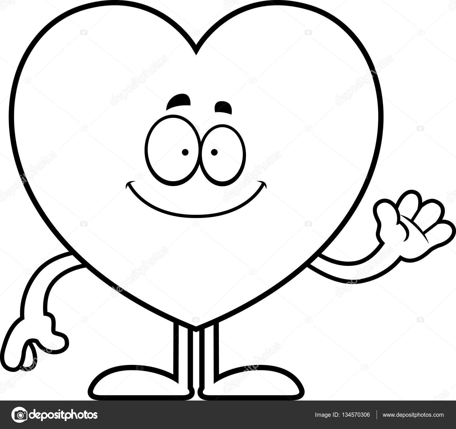 1600x1506 Cartoon Heart Waving Stock Vector Cthoman