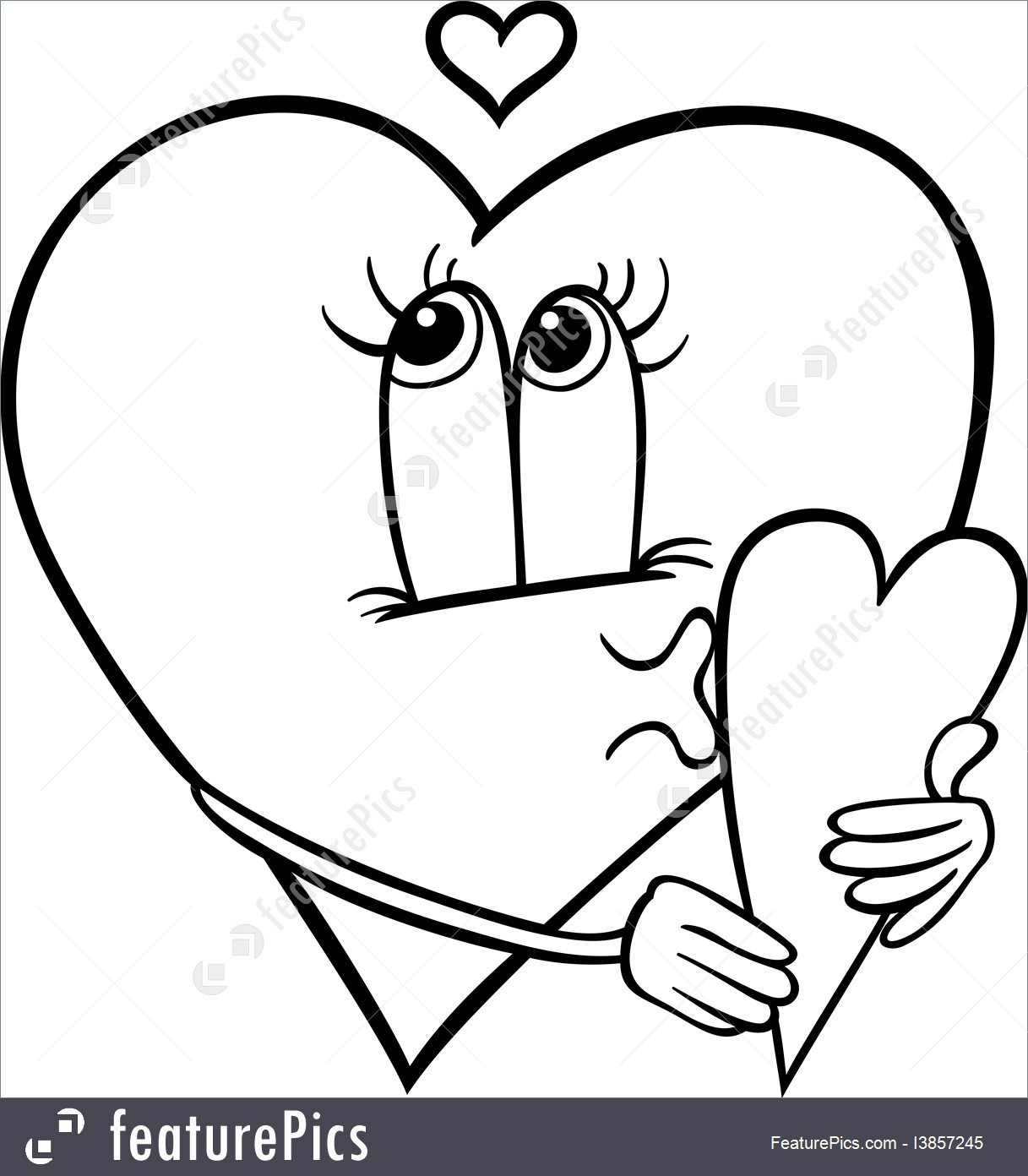 1217x1392 Illustration Of Heart With Valentine Card Coloring Page