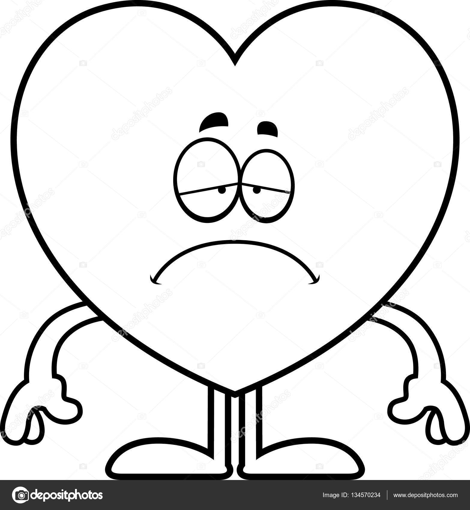 1566x1700 Sad Cartoon Heart Stock Vector Cthoman