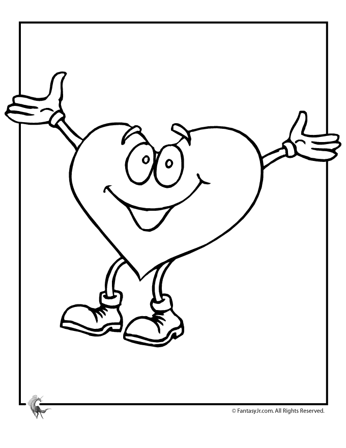 680x880 Cartoon Heart Coloring Page