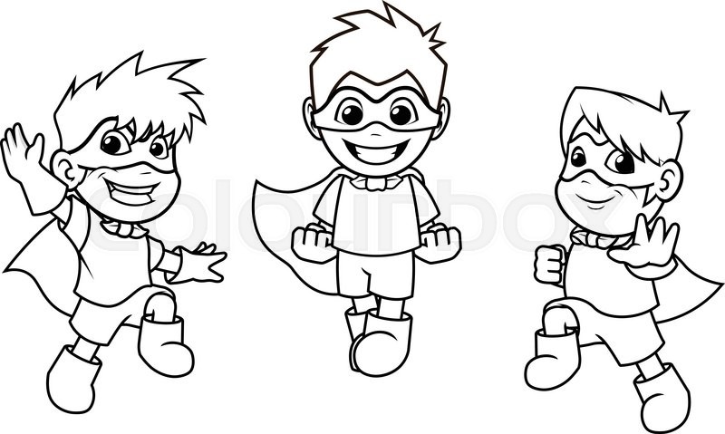 800x479 This Image Is A Kid Super Heroes With Jumping Flying Pose Cartoon