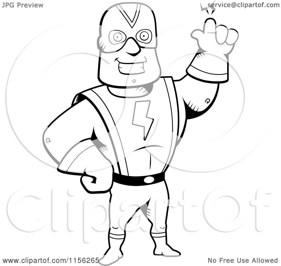 1080x1024 Cartoon Clipart Of A Black And White Super Hero Waving