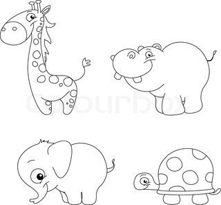 320x296 Drawn Hippo Simple