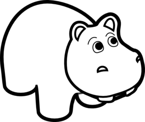 299x252 Hippo Outline Clip Art