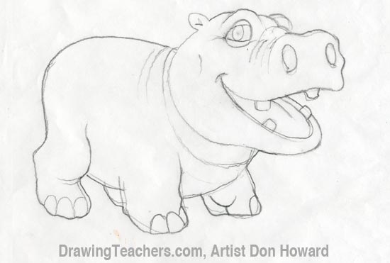 550x371 Cartoon Hippo