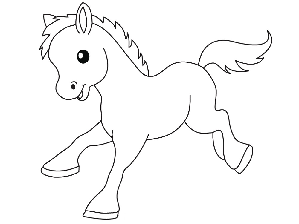 1000x750 Horse Coloring Pages For Kindergarten Learning Printable