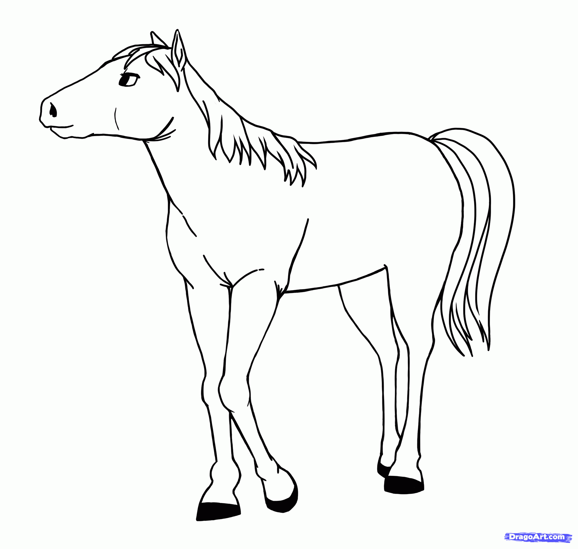 2000x1900 Adult Simple Cartoon Horse Simple Cartoon Rose Bush. Simple