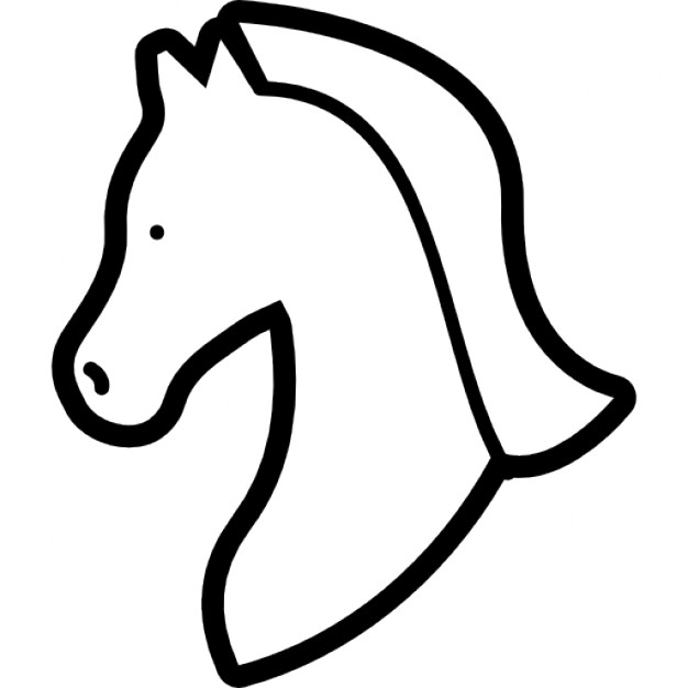 626x626 Horse Head Outline Facing The Left Icons Free Download