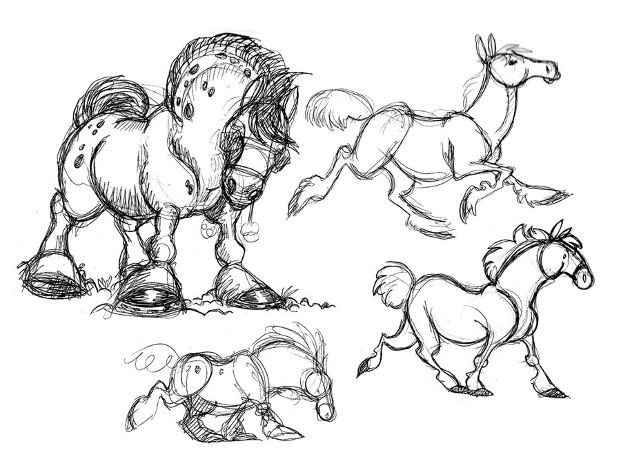 900x675 Horse Sketches