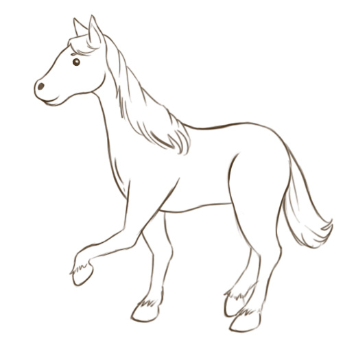 500x500 How To Draw A Simple Cartoon Horse Head