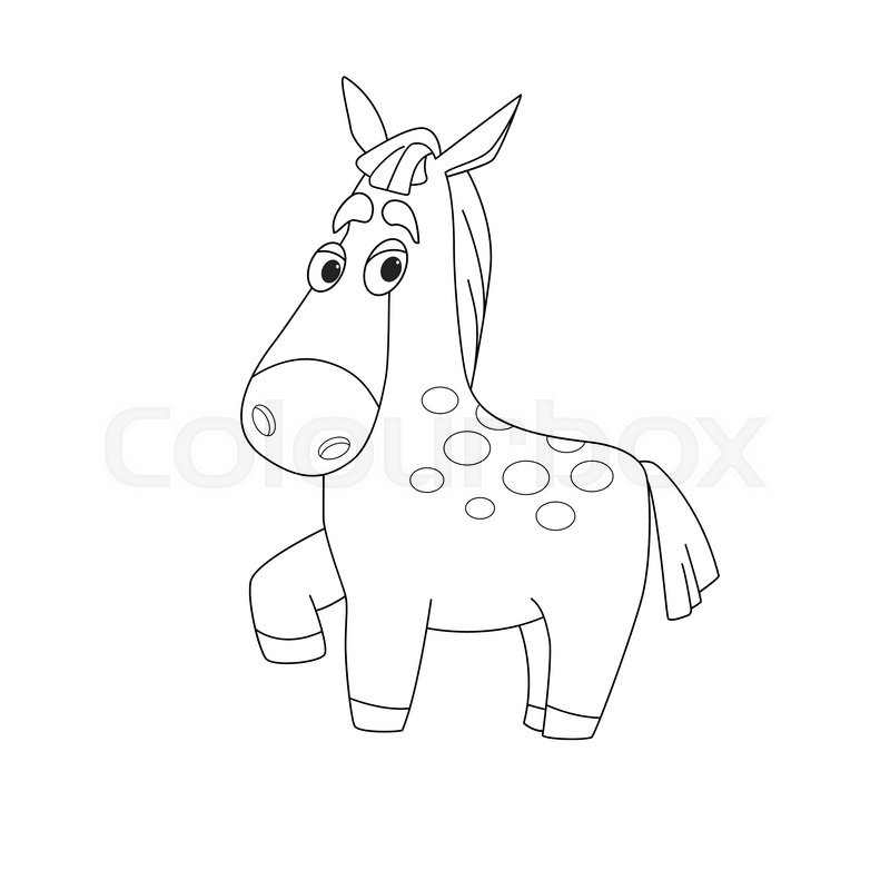 800x800 Outline Illustration Horse. Cartoon Outline Illustration