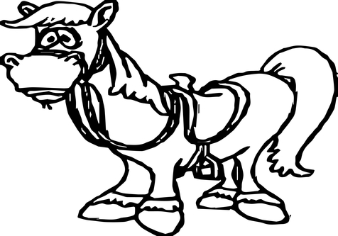 476x333 Cartoon Horse Coloring Cute In Horses Page