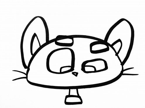 496x372 How To Draw A Cute Cartoon Cat Easy Step By Step For Kids