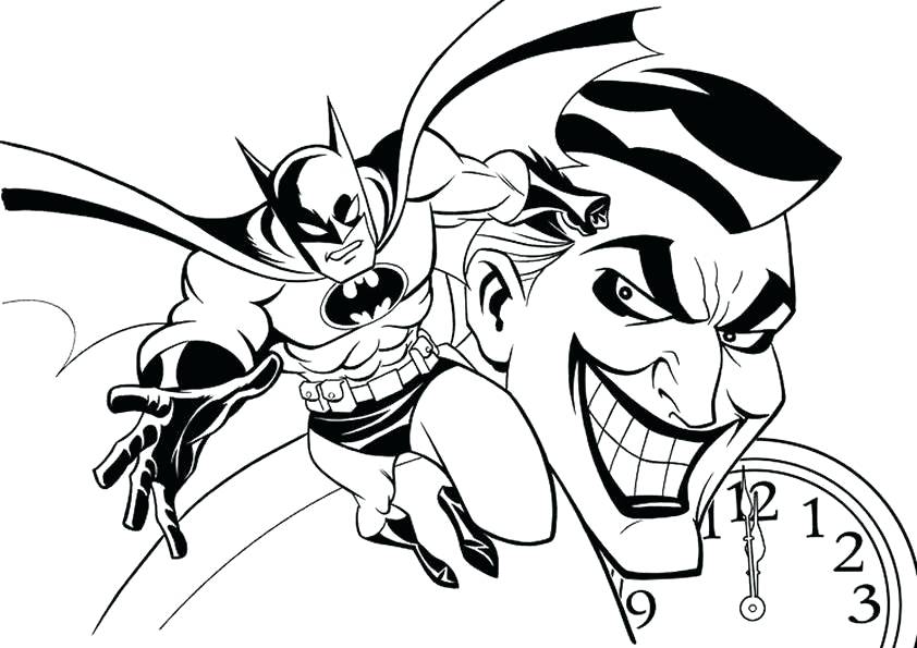 842x595 Ideal Batman And Joker Coloring Pages Print Robin Cartoons