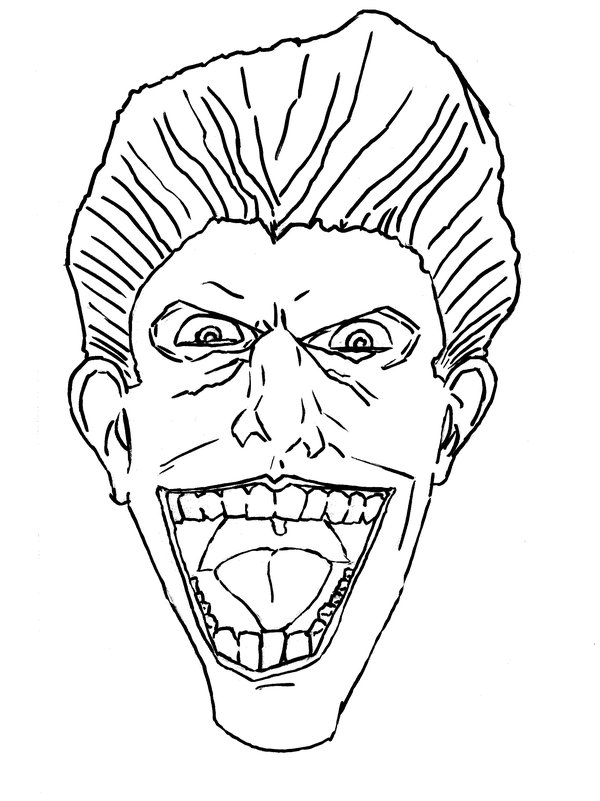 600x801 Cartoon Joker Lineart By Dcastle