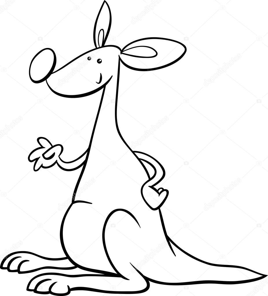 926x1023 Kangaroo Cartoon Coloring Book Stock Vector Izakowski