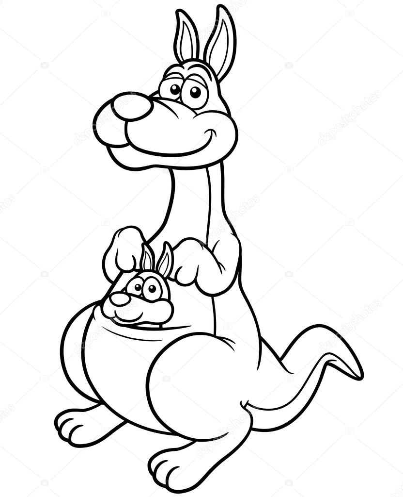 832x1024 Kangaroo Cartoon Stock Vector Sararoom