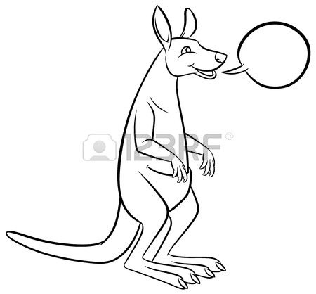 450x418 Vector Cartoon Kangaroo